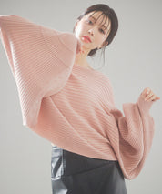 ボートネックドルマンスリーブニットsdp8032 ピンク