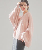 ボートネックドルマンスリーブニットsdp8032 ピンク
