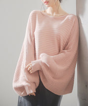 ボートネックドルマンスリーブニットsdp8032 ピンク