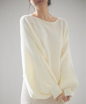 ボートネックドルマンスリーブニットsdp8032 アイボリー