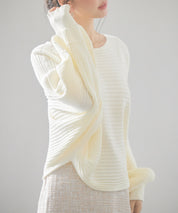 ボートネックドルマンスリーブニットsdp8032 アイボリー