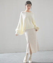 ボートネックドルマンスリーブニットsdp8032 アイボリー