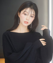 ボートネックドルマンスリーブニットsdp8032 ブラック