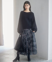 ボートネックドルマンスリーブニットsdp8032 ブラック