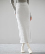 ふわふわシャギー素材タイトニットスカートsdp8033 グレー