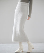 ふわふわシャギー素材タイトニットスカートsdp8033 グレー