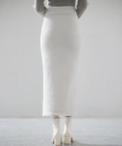 ふわふわシャギー素材タイトニットスカートsdp8033 グレー