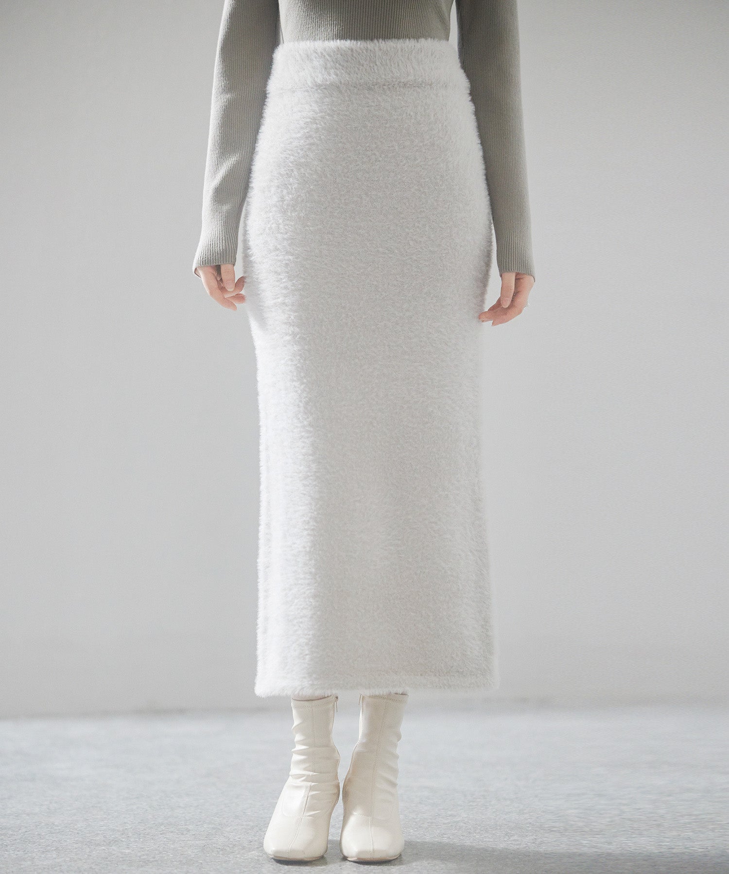 ふわふわシャギー素材タイトニットスカートsdp8033 グレー