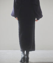 ふわふわシャギー素材タイトニットスカートsdp8033 ブラック