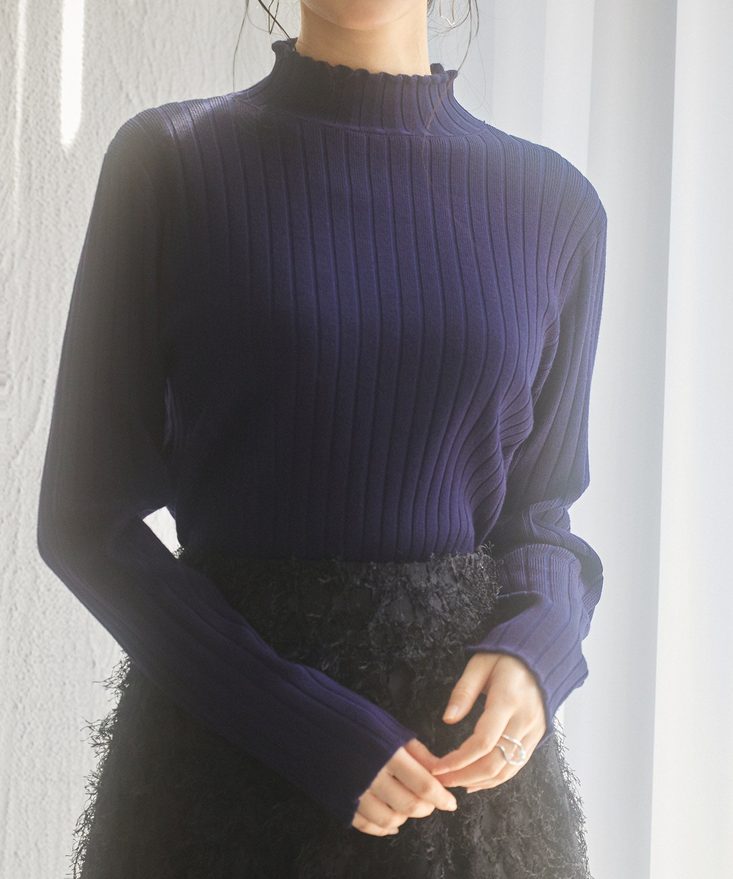 太めリブ編みプチハイネックニットプルオーバーsdp8037-103-16