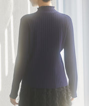 太めリブ編みプチハイネックニットプルオーバーsdp8037 ネイビー