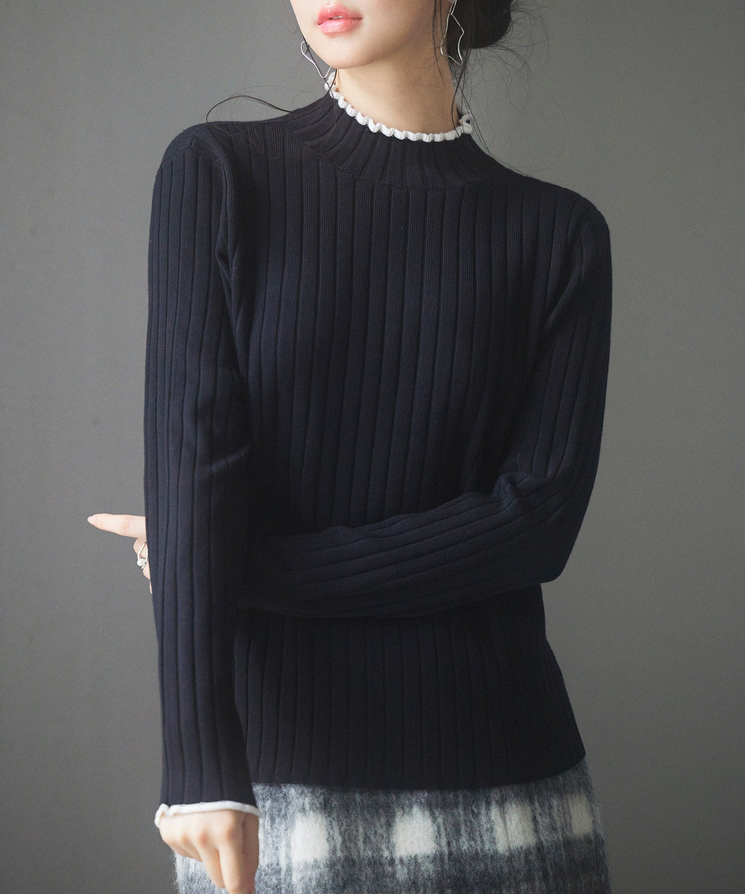 太めリブ編みプチハイネックニットプルオーバーsdp8037-103-8