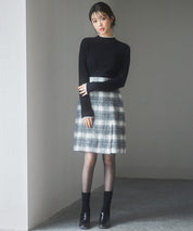 太めリブ編みプチハイネックニットプルオーバーsdp8037 ブラック