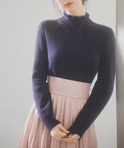 裏起毛ハイネックニットプルオーバーsdp8040 ネイビー