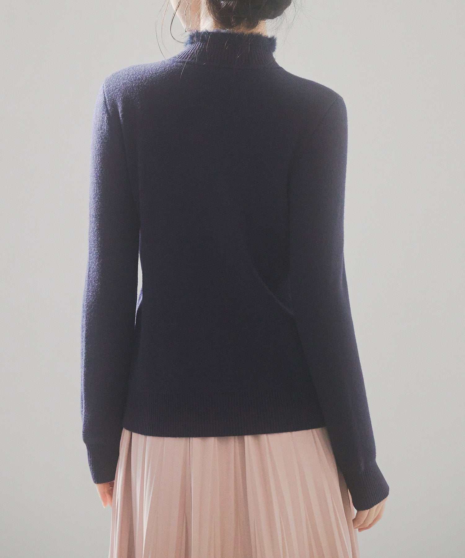 裏起毛ハイネックニットプルオーバーsdp8040 ネイビー