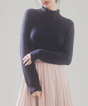 裏起毛ハイネックニットプルオーバーsdp8040 ネイビー