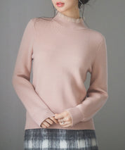 裏起毛ハイネックニットプルオーバーsdp8040 ピンク