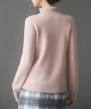 裏起毛ハイネックニットプルオーバーsdp8040 ピンク