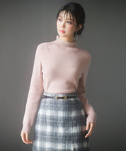 裏起毛ハイネックニットプルオーバーsdp8040 ピンク