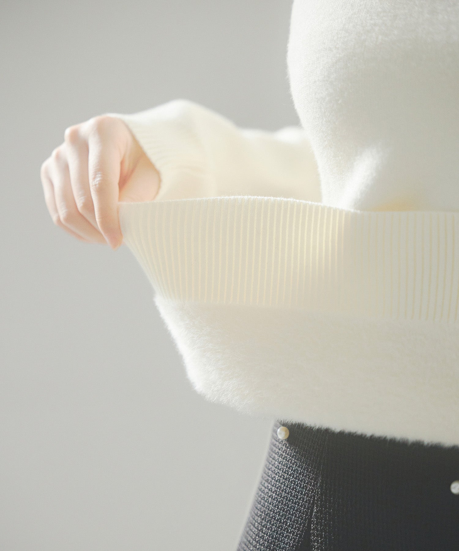 裏起毛ハイネックニットプルオーバーsdp8040 アイボリー