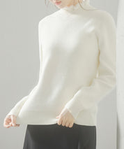 裏起毛ハイネックニットプルオーバーsdp8040 アイボリー