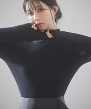 裏起毛ハイネックニットプルオーバーsdp8040 ブラック