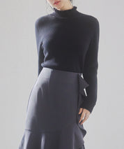 裏起毛ハイネックニットプルオーバーsdp8040 ブラック