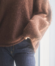 深めVネックドロップショルダーニットプルオーバーsdp8042 ダークブラウン