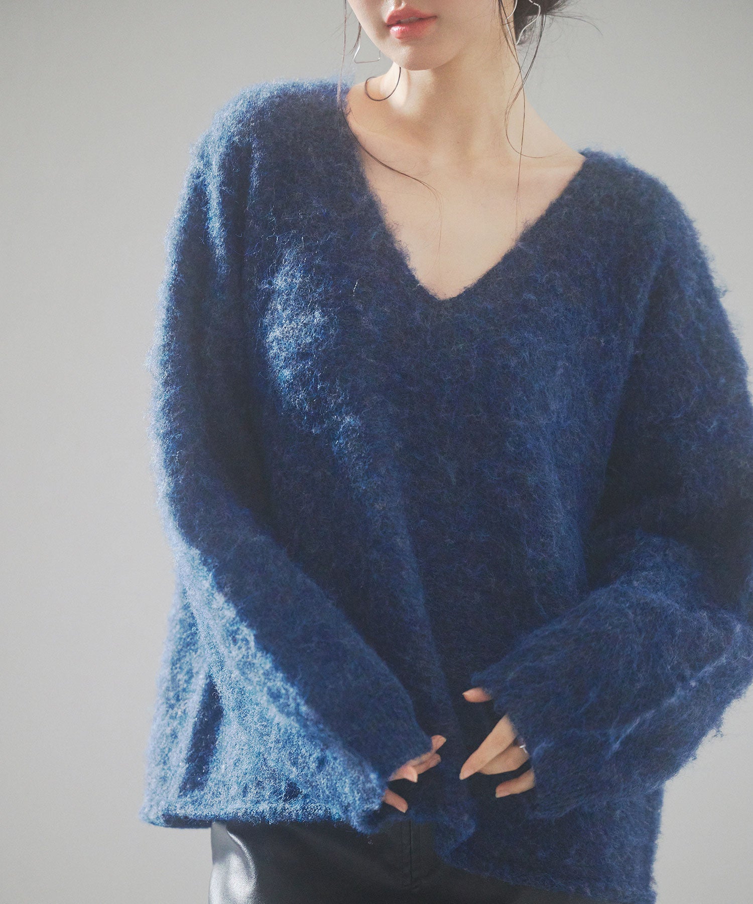 深めVネックドロップショルダーニットプルオーバーsdp8042-103-16