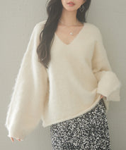 深めVネックドロップショルダーニットプルオーバーsdp8042-103-38