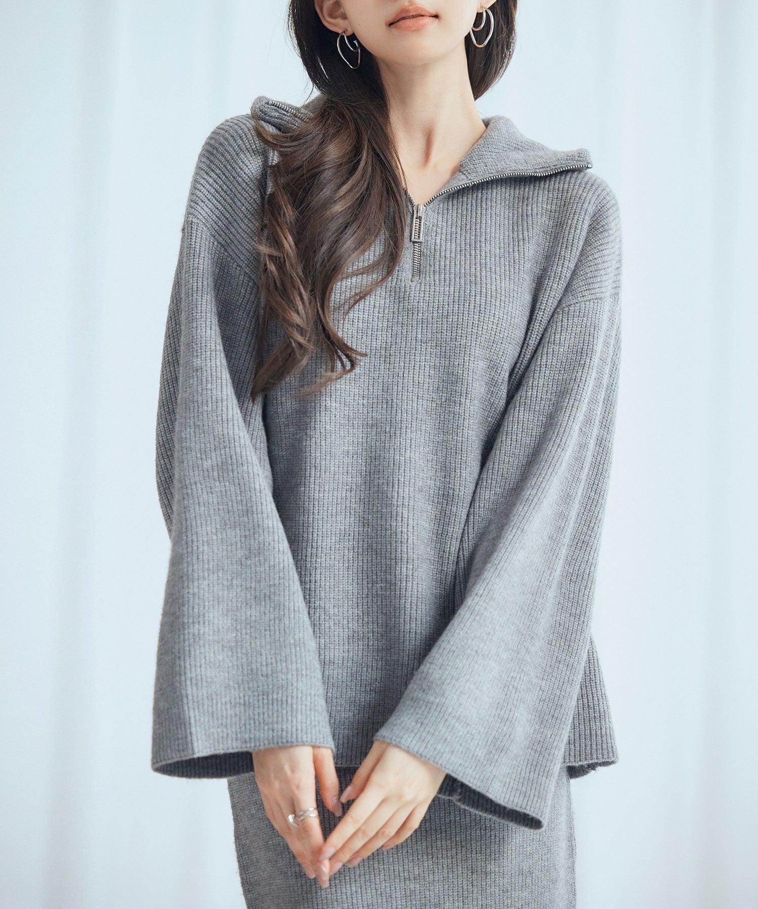 着回し拔群ニットセットアップsdp8043 グレー