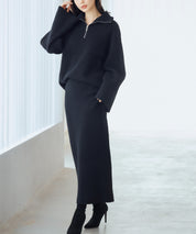 着回し拔群ニットセットアップsdp8043 ブラック