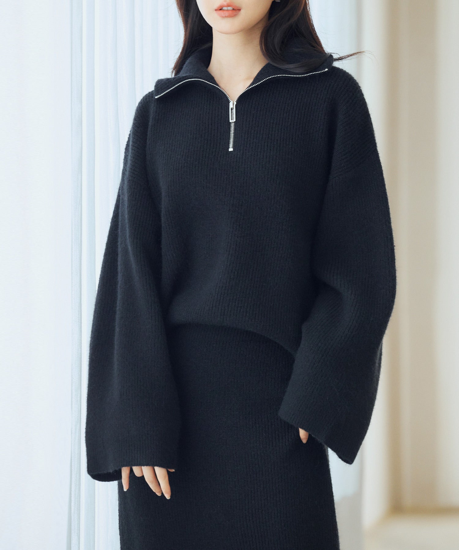 着回し拔群ニットセットアップsdp8043 ブラック