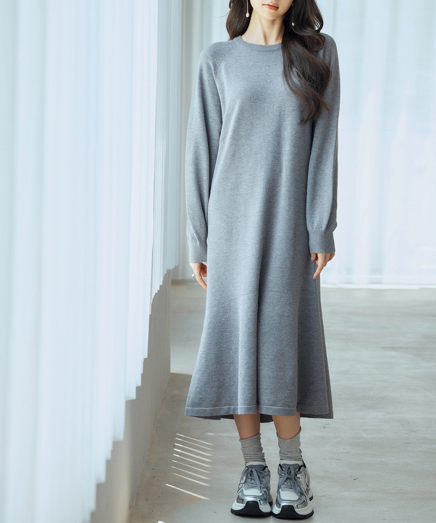 ラグランスリーブニットワンピースsdp8044-103-365