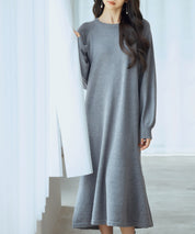 ラグランスリーブニットワンピースsdp8044 チャコール