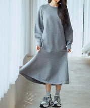 ラグランスリーブニットワンピースsdp8044 チャコール