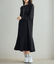 ラグランスリーブニットワンピースsdp8044 ブラック