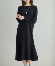 ラグランスリーブニットワンピースsdp8044 ブラック