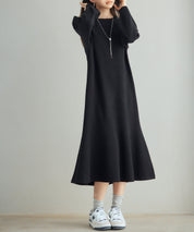 ラグランスリーブニットワンピースsdp8044 ブラック