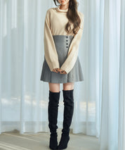 タートルネックニットプルオーバーsdp8045 ベージュ