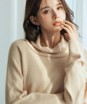 タートルネックニットプルオーバーsdp8045 ベージュ