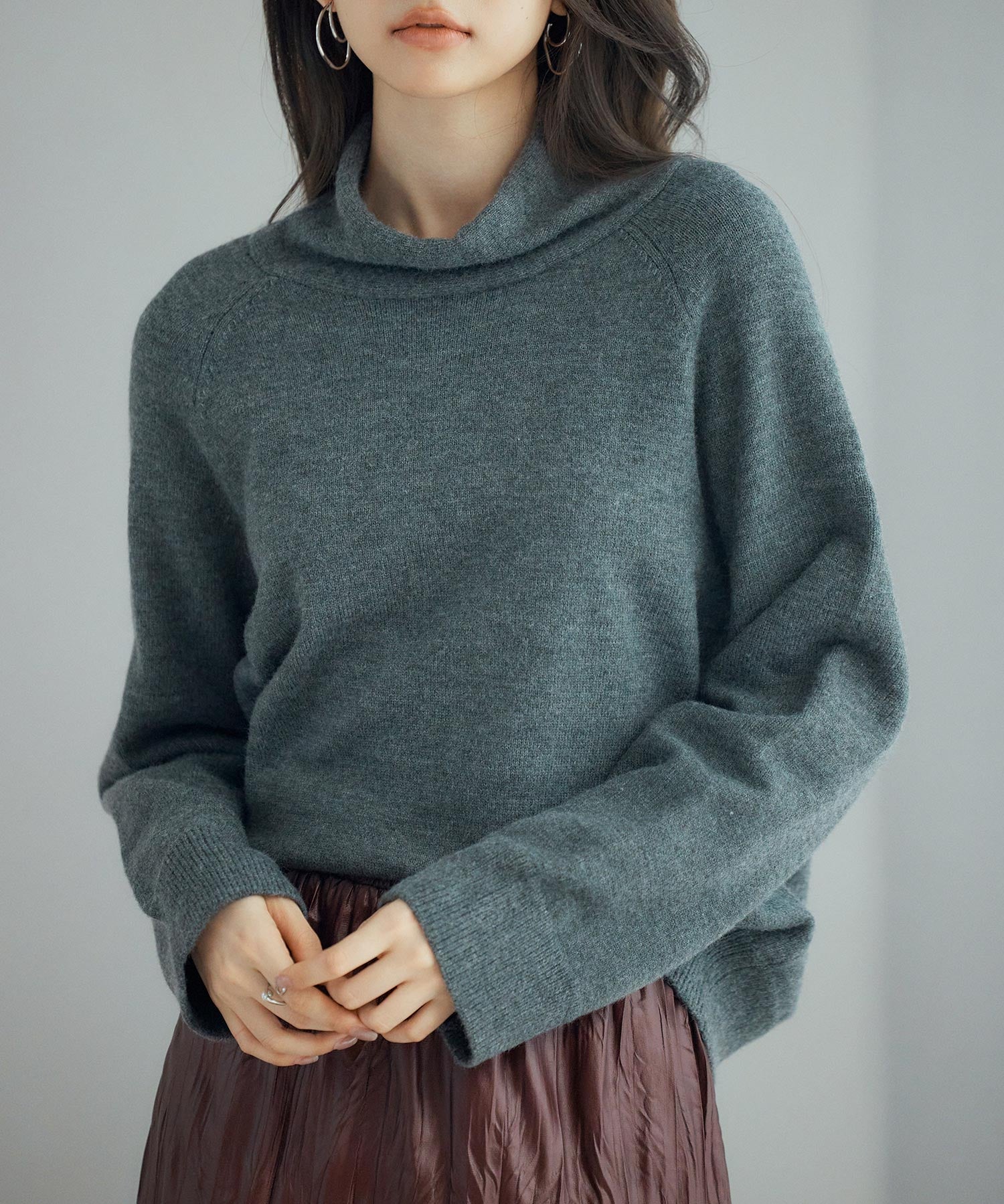 タートルネックニットプルオーバーsdp8045 チャコール