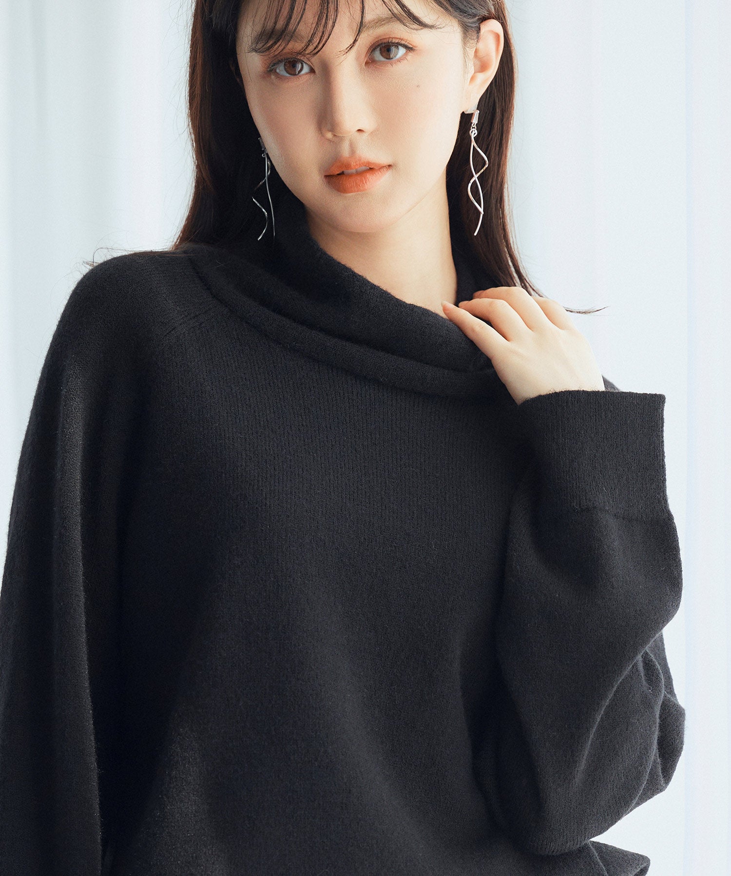 タートルネックニットプルオーバーsdp8045 ブラック