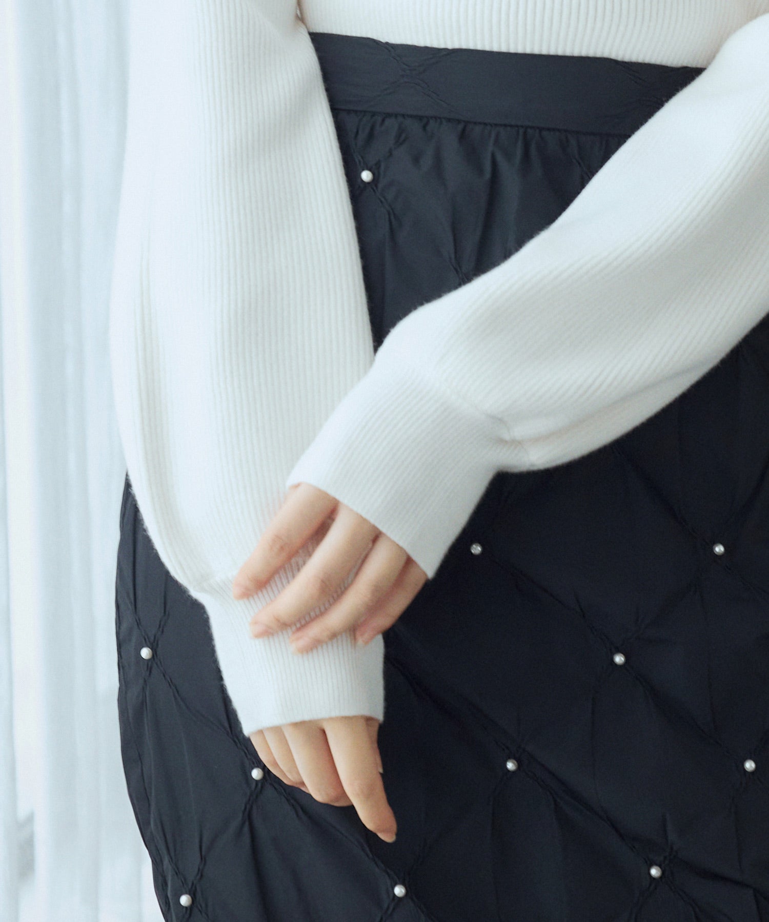 ポワン袖2wayネックニットプルオーバーsdp8046 アイボリー