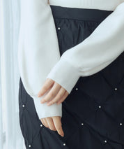 ポワン袖2wayネックニットプルオーバーsdp8046 アイボリー