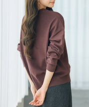 キーネックドロップショルダーニットsdp8047 ダークブラウン