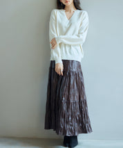 キーネックドロップショルダーニットsdp8047 アイボリー