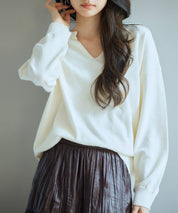 キーネックドロップショルダーニットsdp8047 アイボリー