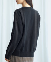 キーネックドロップショルダーニットsdp8047 ブラック