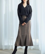 キーネックドロップショルダーニットsdp8047 ブラック